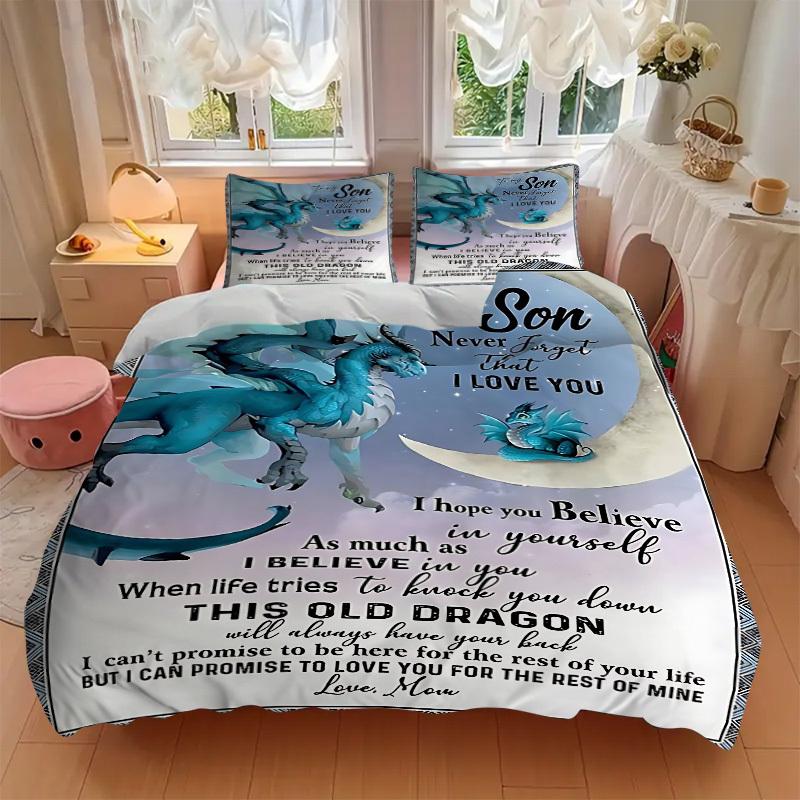 3pcs Inspirational Quote Duvet Cover Set, Cover For Bedroom Guest Room (1 Duvet Cover + 2 Pillowcase, Without Quilt),  yy250922150