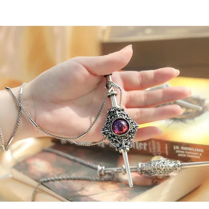 Magic Witch Necklace Women's Vintage Blood Pack Removable Witch Wand Pendant Cosplay Jewelry Couple New Lover