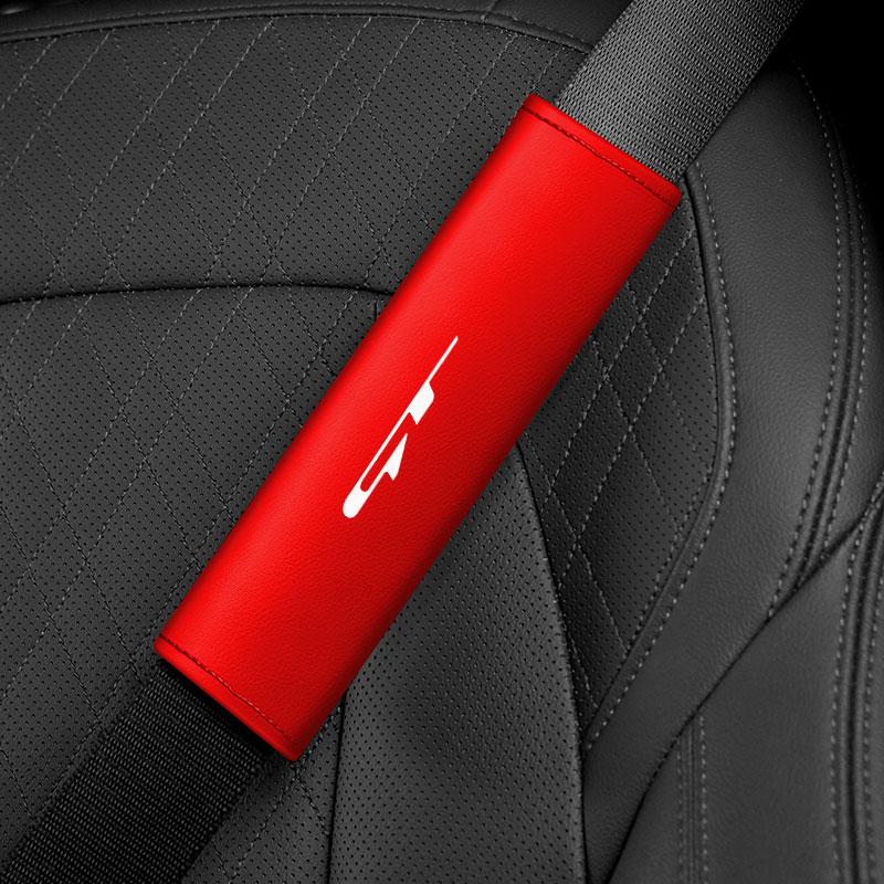 Car Styling Seat Belt Cover Leather Seatbelt Shoulder Strap Protector Pads For KIA GT GTLINE car Accessories
