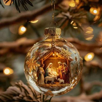 Ornamenti Natalizi Animali Selvatici 3D Ornamento Palla di Natale in Plastica Trasparente Palline da Appendere all'Albero di Natale per Decorazioni Domestiche per Feste Vacanze