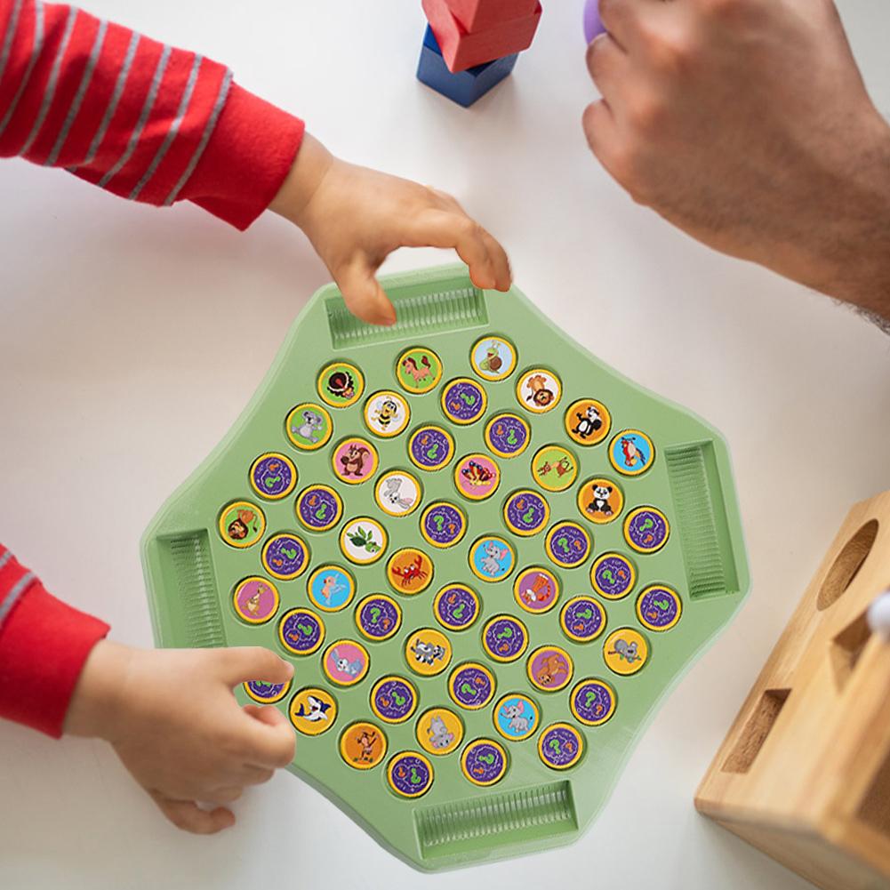 Animal Flip Chess Memory Chess Game Animal Flip Chess Cognitive Memory Board Game for Kindergarten Preschool Gathering