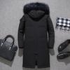 -30 Degrees Winter Down Jacket Men's White Duck Down Jacket Fashion Hooded Fur Collar Coat Mid-length Thick Warm Down Parka