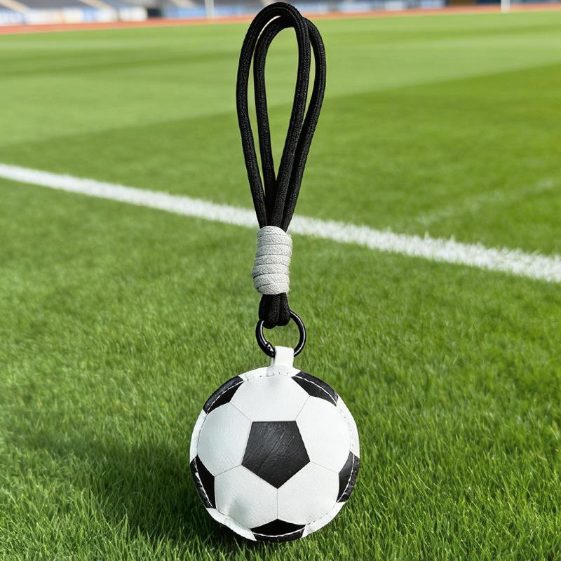 Sports Theme Leather Keychain Basketball Baseball Soccer World Cup Charm For Women Bag Gift Accessory