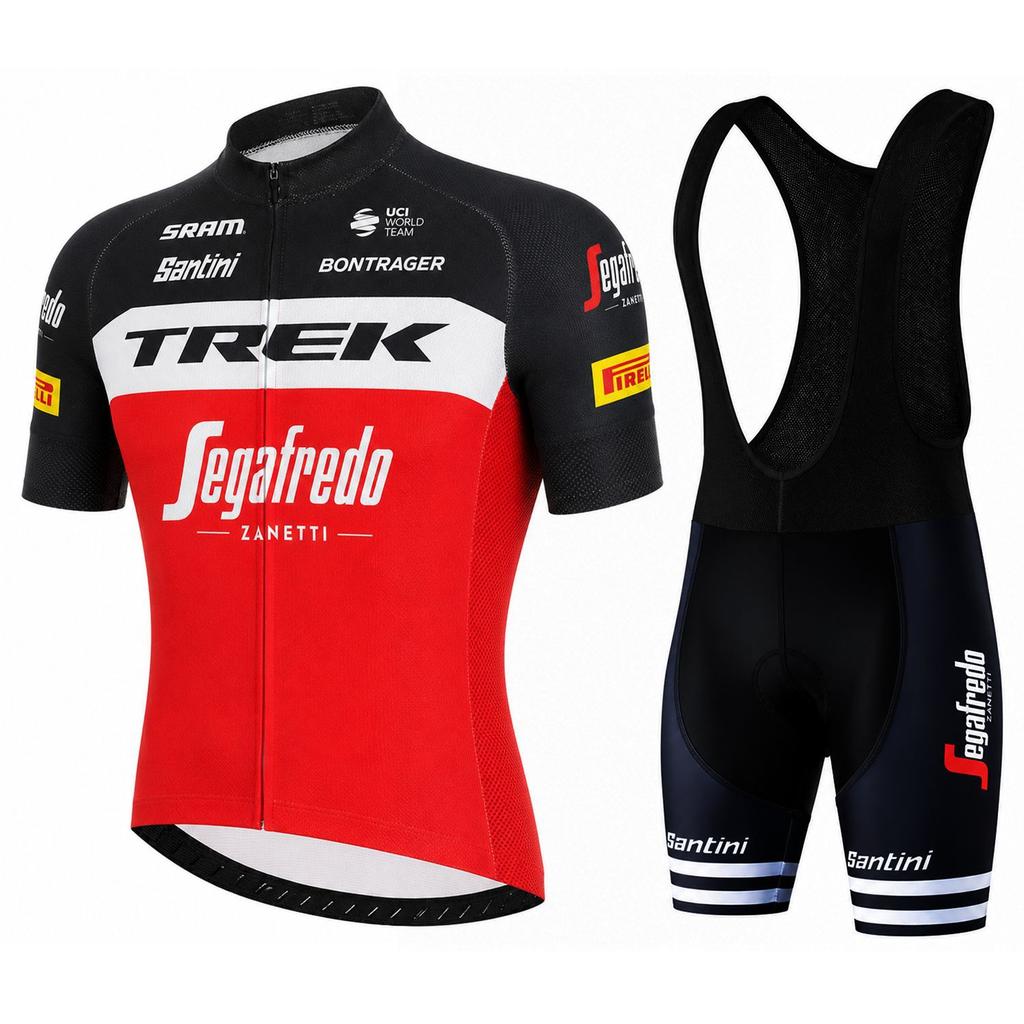 Short Sleeve Cycling Suit Men's Strap Cycling Pants Sweat-absorbing and Breathable Cycling Suit