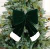 Large Red Velvet Christmas Bow Ornament for Tree or Window Display