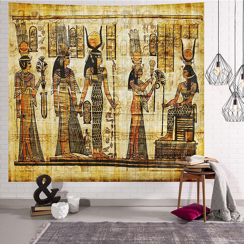 Oude cultuur print hippie geel oud Egyptisch wandtapijt wandhanger Egyptisch wandtapijt wandbekleding huisdecoratie vintage