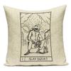 Horror Tarot Cushions Cover Bone Stand Decorative Cushioncovers Print Linen Pillows Black And White Portrait Pillows Cases Cojin