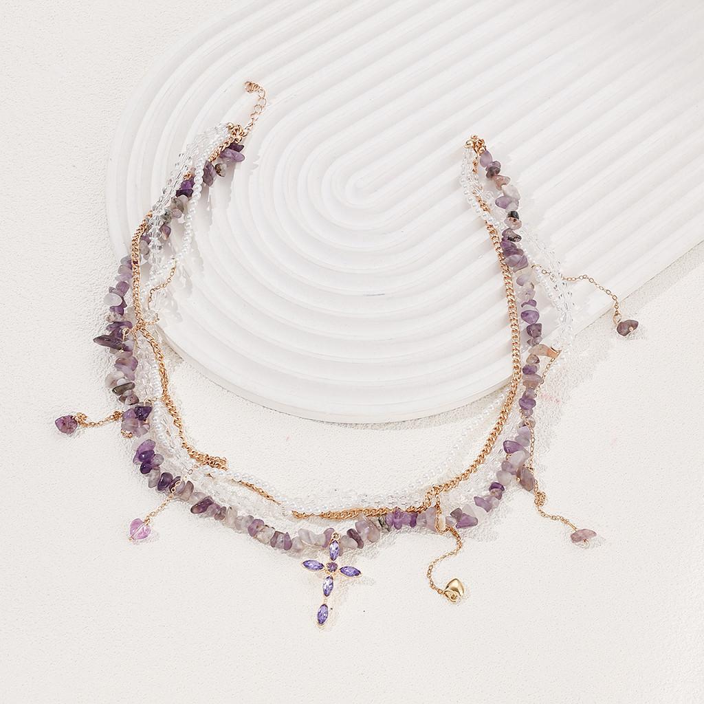 

Gothic Cross Pendant Necklace For Women With Tassel And Geometric Design