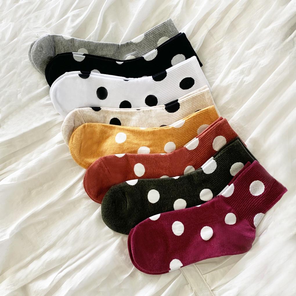 

10 пар женских носков средней длины в горошек для кабаре 10 pairs of wine