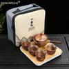 Chinese Porcelain  Gongfu Tea Set Portable Teapot Set with 360 Rotation Tea Maker and Infuser Portable All In One Gift Bag