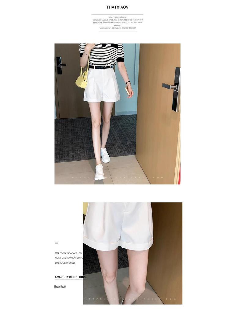 Petite Women's High-Waisted A-Line Wide-Leg Summer Shorts - Loose Fit Slimming Hot Pants 2025 Collection.