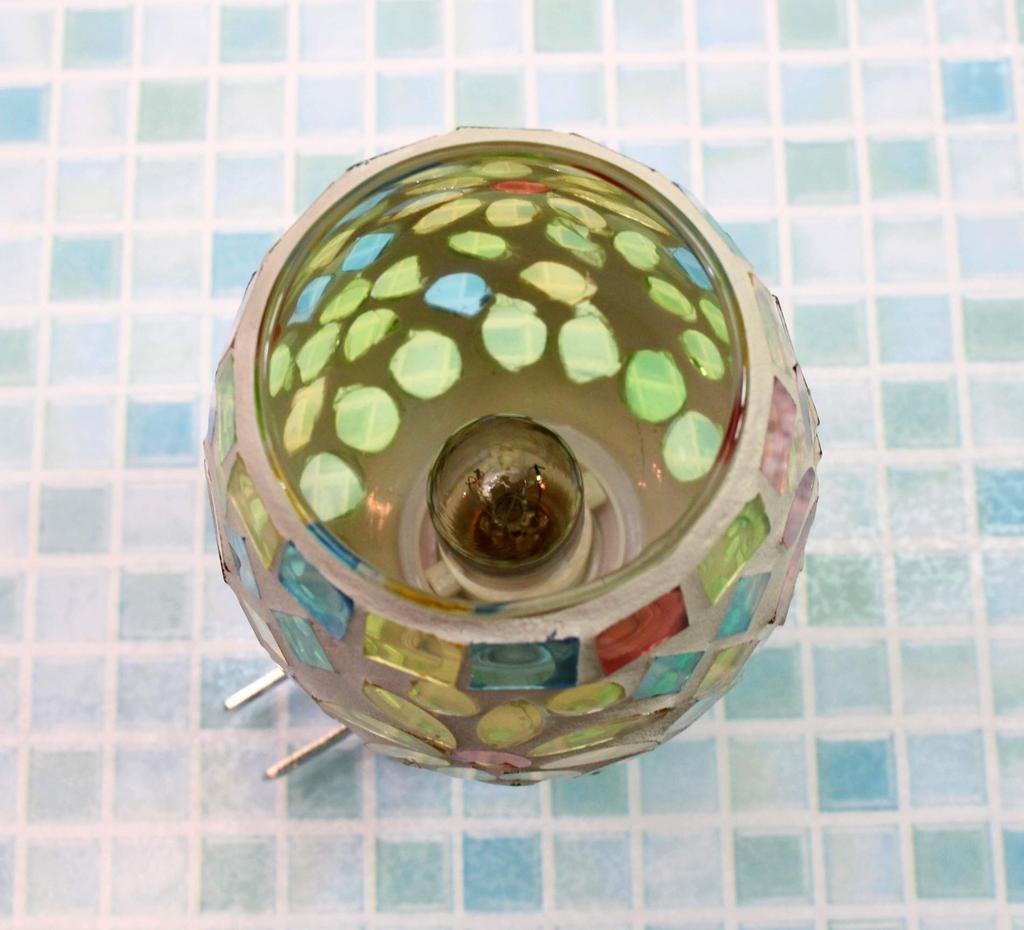 Fourcart Cute Handmade Glass Craft [Mosaic Foot Lamp] Flower Yellow X Set of 6