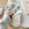 Women's Spring and Summer Thin Versatile Preppy Cute Polka Dot Embroidered Cotton Breathable Short Tube Socks