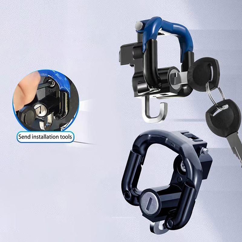Hırsızlığa Karşı Bisiklet Kaskı Güvenlik Kilitleri Motosiklet Kask Kilidi 2 Anahtar ve Montaj Aleti ile Motosiklet Aksesuarları