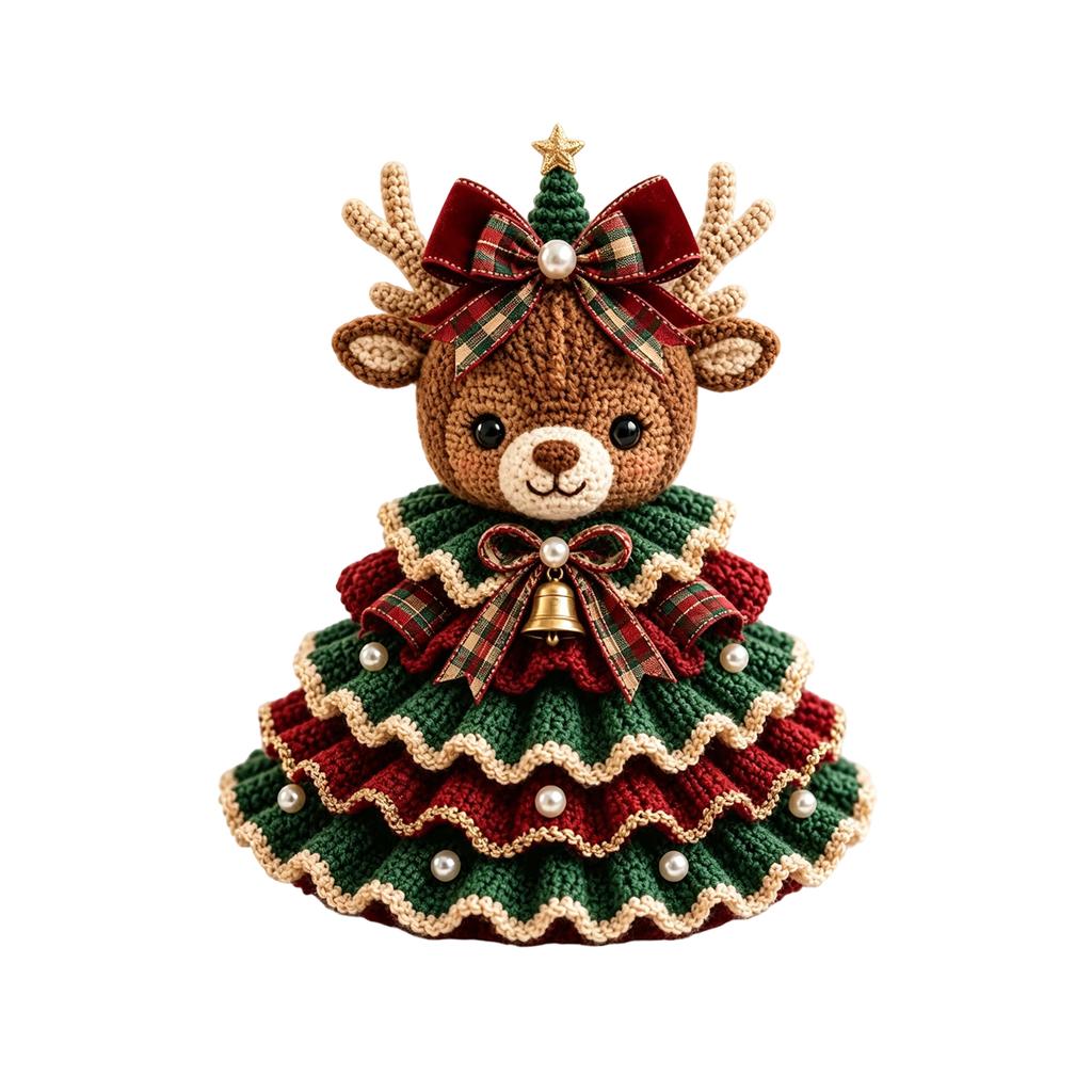Kit Albero di Natale all'Uncinetto Set Decorazione in Filato Fai da Te