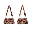 Women Leopard Print Plush Shoulder Bag Fashion Casual Underarm Crossbody Messenger Purse