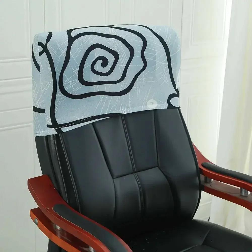 Cartoon Panda Penguin Rose Pattern Elastic Office Chair Backrest Cover Dustproof Comfortable Backrest Slipcover High Elasticity