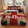 Beatles Flag Bedding 3 Piece Set HD Print Duvet Cover Pillowcases for Teens Adult Bedroom Decoration Christmas Gift