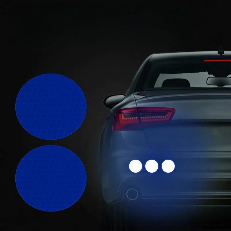 10Pcs Reflective Round Stickers, Reflectors Dot Outdoor Self-Adhesive Reflector Stickers Safety Warning Reflective Tape for Car