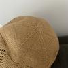 Hollow knitted bucket hat, curled edge fashion visor, travel versatile washbasin hat