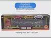 Alloy Double-Decker Semi-Trailer Pull-Back Toy Truck with Flatbed Trailer