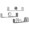VidaXL Wall Shelves 3 Pcs Sonoma Grey 80x18x18 Cm Engineered Wood 853295