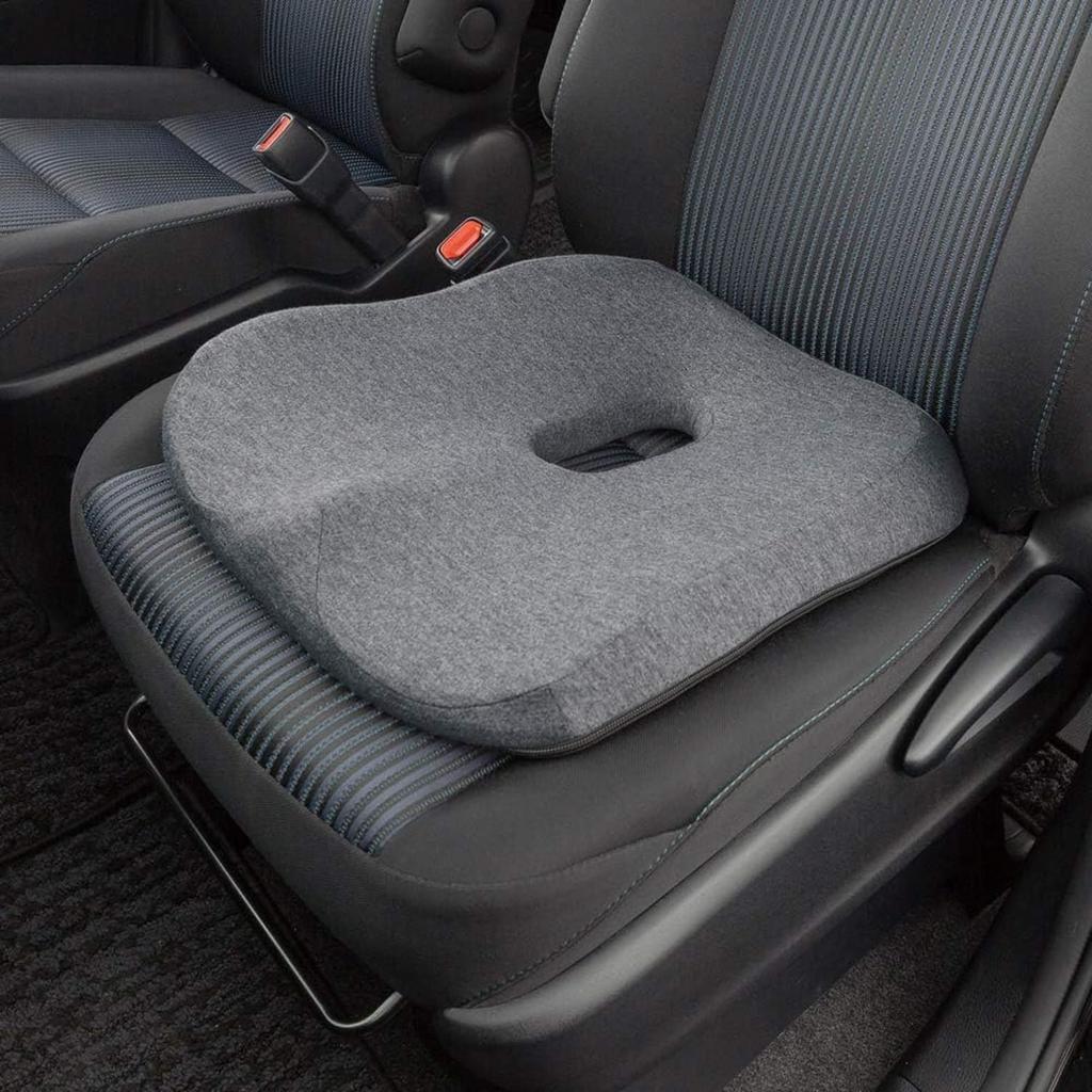BONFORM Healing Lab II Seat Cushion for Light and Standard with Gray Cars, Stopper, Low-Rebound Urethane, 44x7x44cm, [5722-13GY]