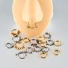 Pack of 2 Unique Geometric Shape Nose Rings Body Piercing Jewelry Seamless Design Metal Texture Polished Finish