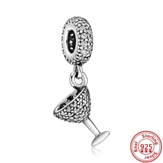 925 Sterling Silver Heart Circular Animal Beads Original  Charm Bracelet For Women DIY Fashion Silver 925 Jewelry Making