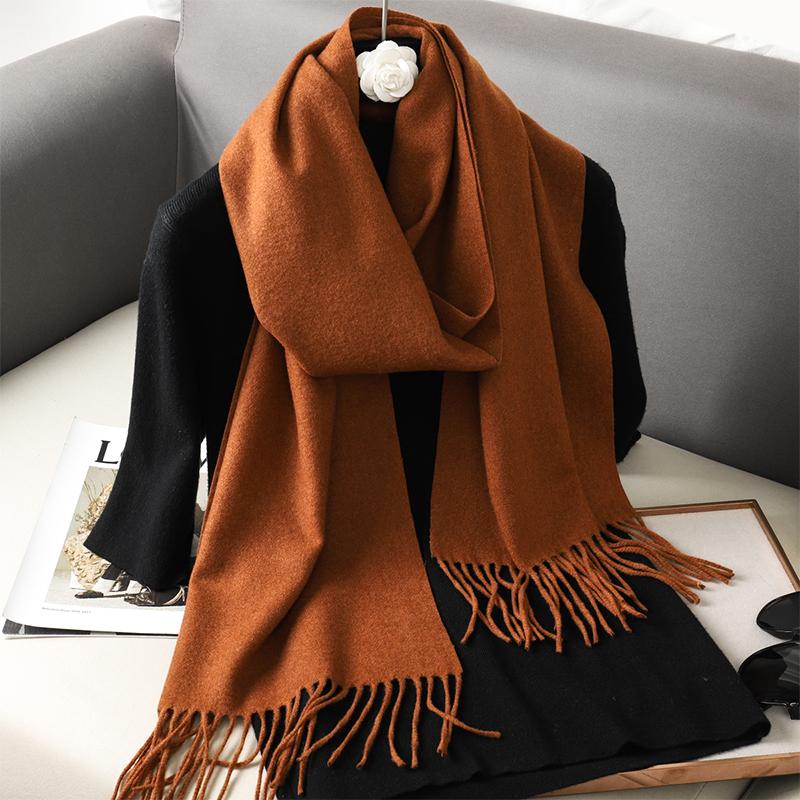 Nytt 62 farger Vinterskjerf for kvinner Langt Varmt Kasjmirskjerf Hijab Ensfarget Dame Sjal Wrap Kvinnelig Pashmina Bandana Hodeskjerf