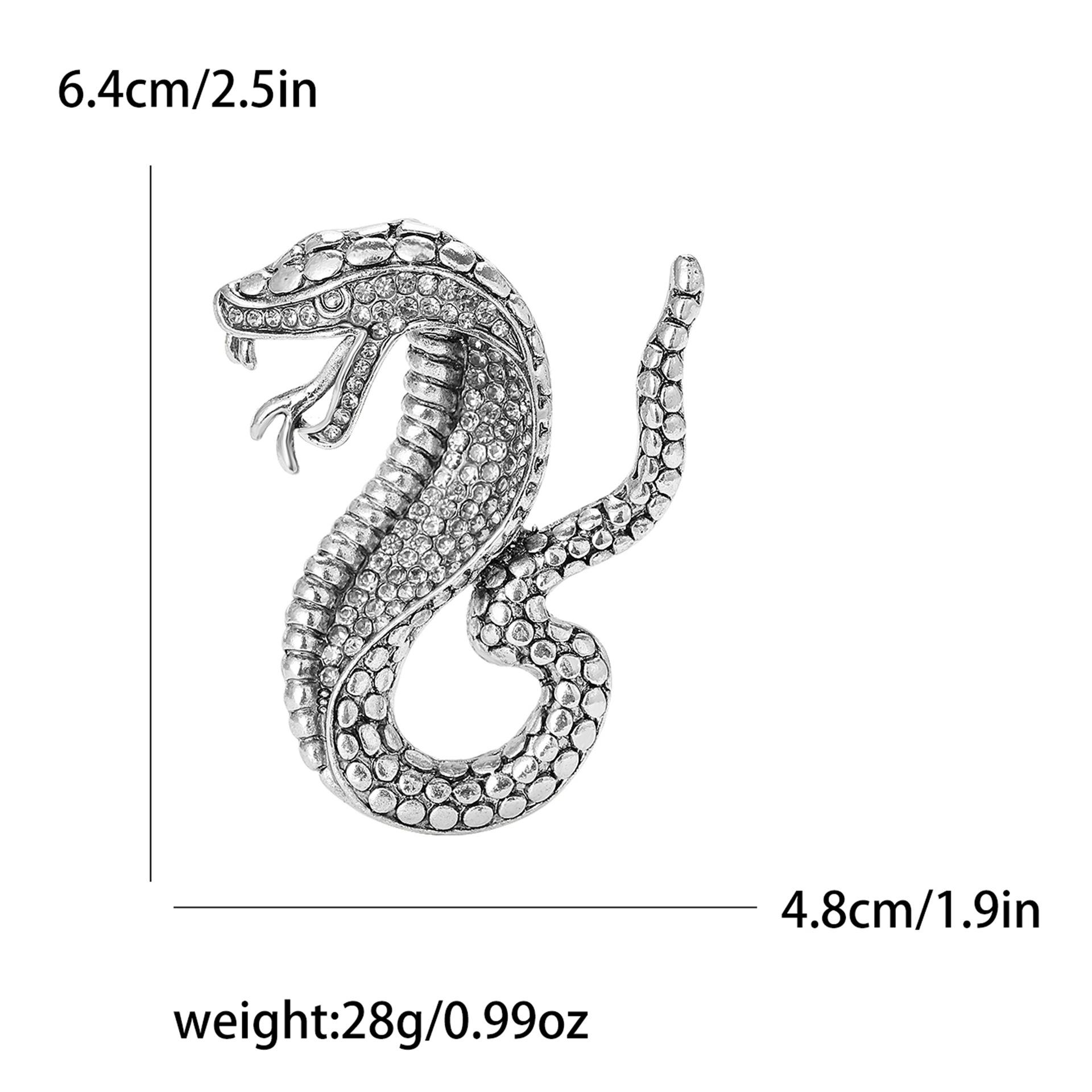 

Брошь в виде кобры из сплава со стразами, изысканная креативная мужская и женская одежда, ювелирное украшение на корсаж