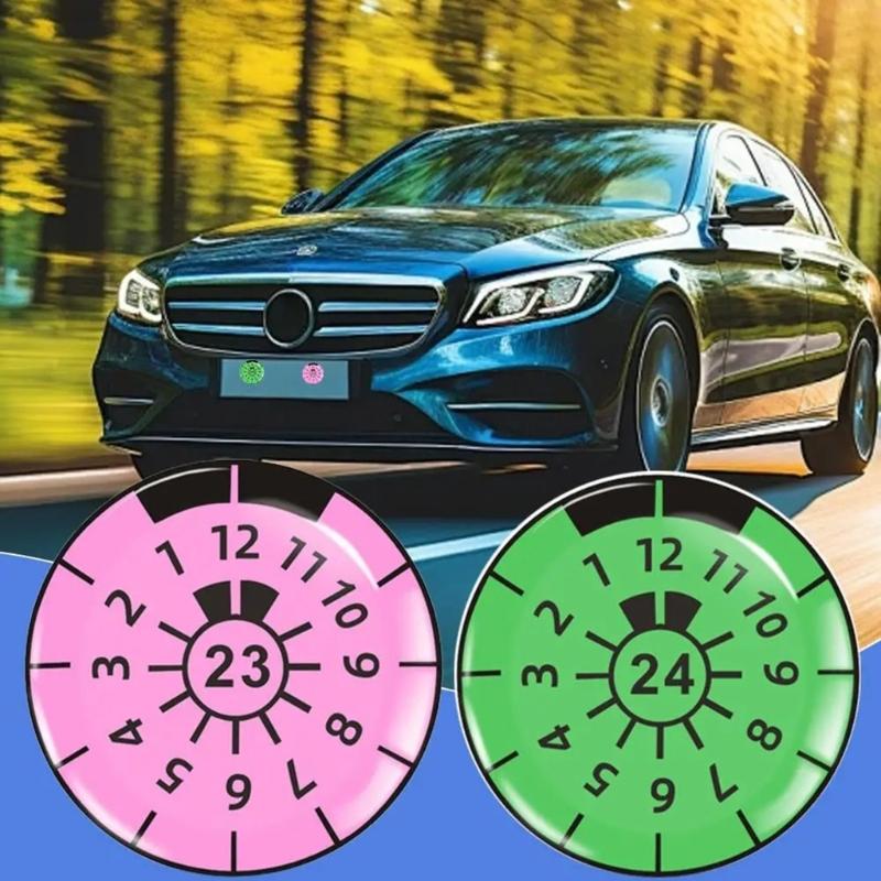 Pack Of 2 3D Gel Raised License Plate Inspection Stickers Strong Waterproof Car Decors Long Lasting Car Inspection Label