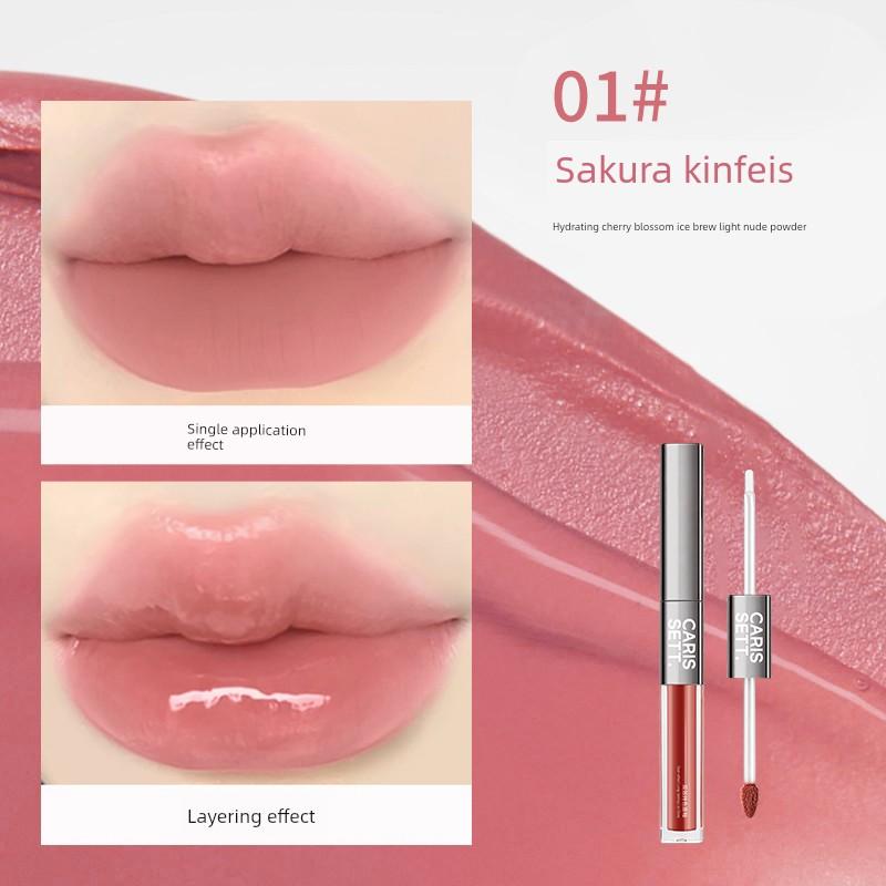 Dual-Effect Essence Lip Gloss Lipstick, Non-Stick, Non-Fading, Mirror-Like Plump Lips, Matte Lip Mud