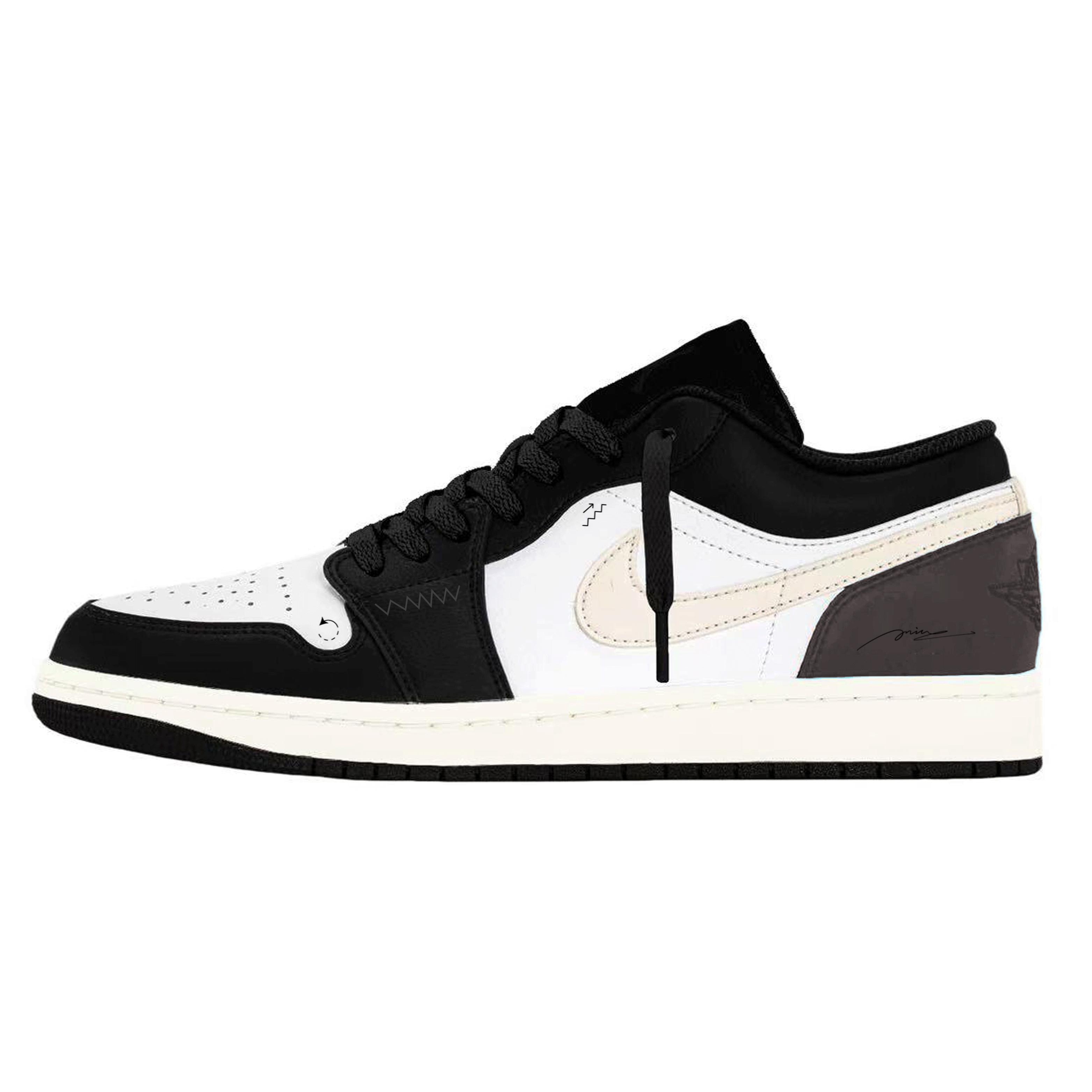 

Jordan AJ1 Abrasion Resistant Breathable Low top Vintage Basketball Shoes Women s Black Brown 553560-081(Team537-) 40
