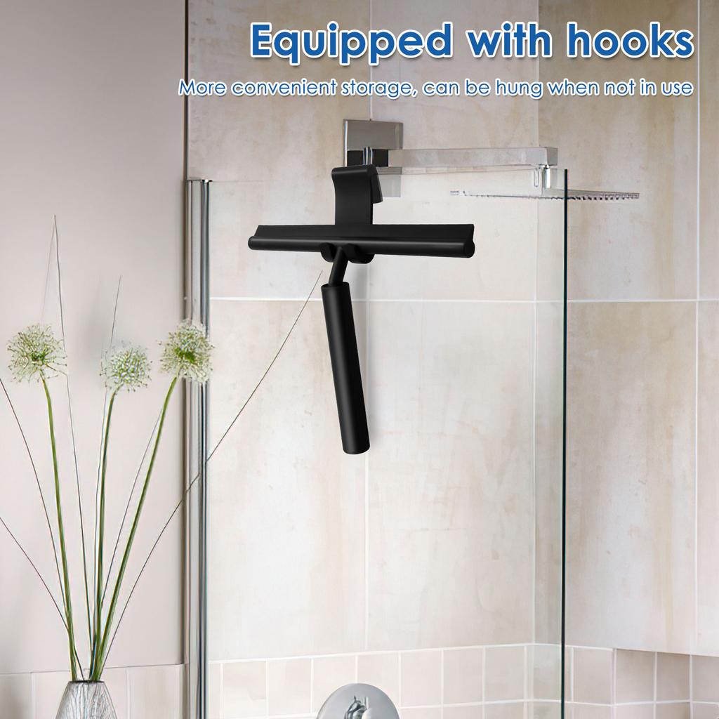 97cm Telescopic Shower Squeegee Stainless Steel Silicone Glass Door Clean Scraper with Hooks for Household Window Floor Cleaning