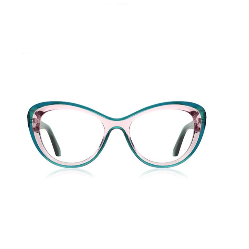 Green Pink Frame Cat Eye Myopia Glasses Woman Spring Hinge TR90 Minus Photochromic Glasses With Diopters 0 -0.5 -0.75 To -6.0