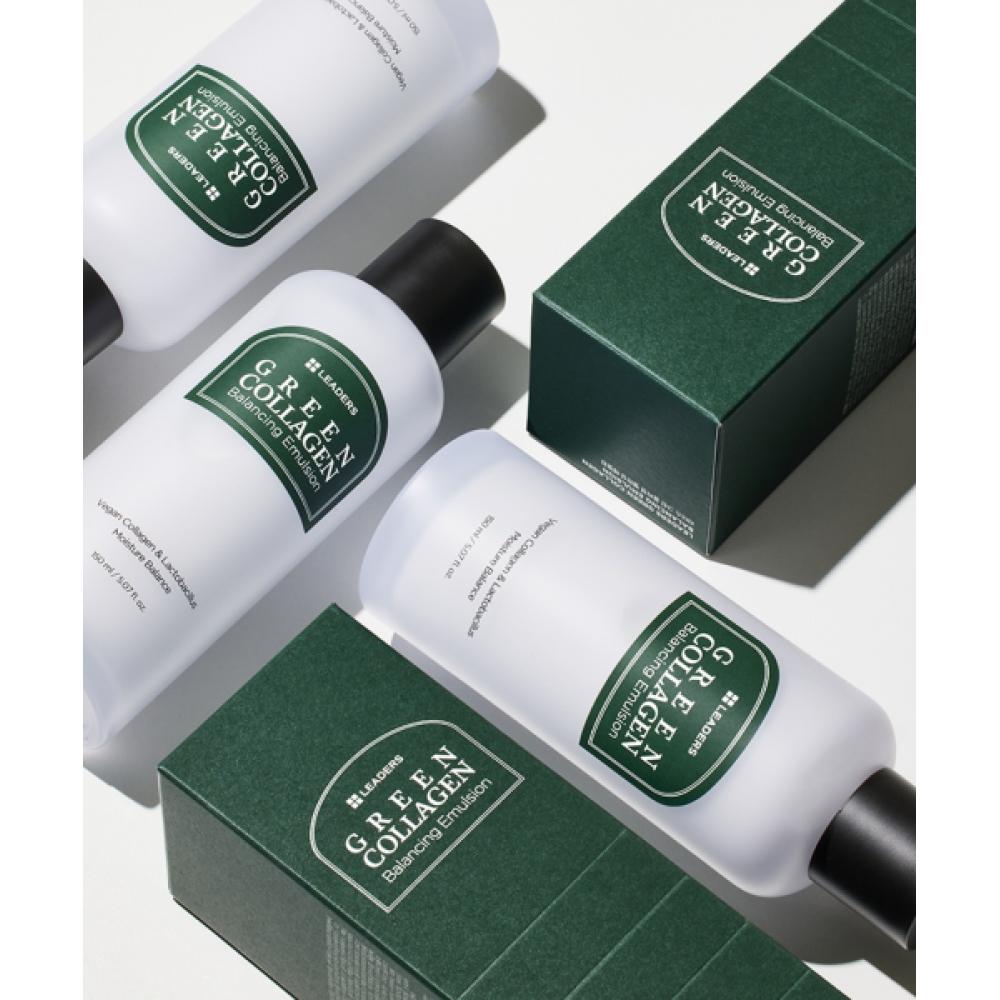 Leaders Cosmetics Leaders Green Collagen Synergy Toner 150ml+balancing Emulsion 150ml
