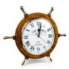 Handcrafted Nautical Ship Wheel Roman Dial Time's Wall Clock with Polished Solid Brass Handles | Ship's Steering Wheel Decor Clock | Maritime Gifts