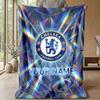 Custom Text Flannel Throw Blanket, Lightweight Cozy Bed Sofa BlanketChelsea FC