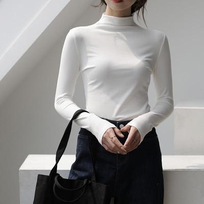 Maglietta da donna in modal a collo semi-alto e maniche lunghe - Vestibilità slim (Autunno/Inverno 2025)