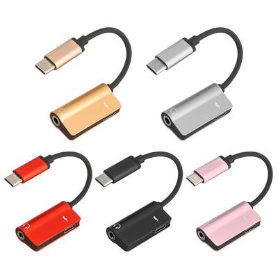 Telefonní kabel Nabíječka Rozbočovač pro sluchátka AUX Audio Kabel Type C Adaptér pro sluchátka Nabíjení Zvuk 2 v 1