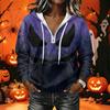 Women's Halloween Print Long Sleeve Hoodie Pullover Sweatshirt