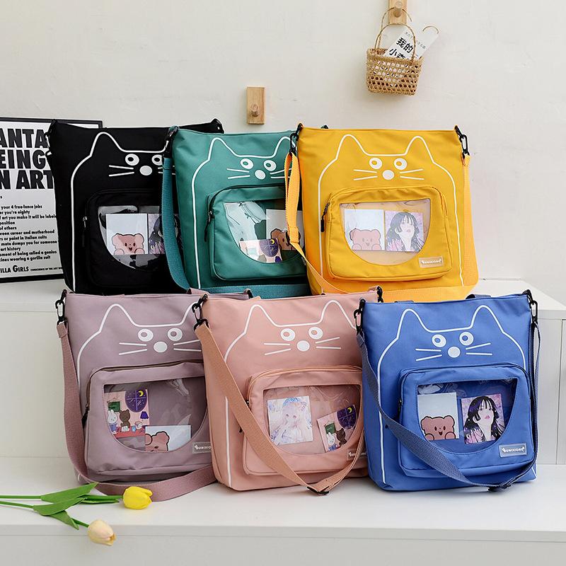 

Студенты Большая емкость Учебная сумка Нейлоновая ткань Сумка Sweet One Shoulder Messenger Женская сумка