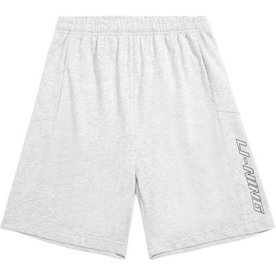 Li Ning Sports Lifestyle Series Letter Mid Waist Straight Loose Comfortable Versatile Five Point Casual Shorts Men Shorts Light-Floral-Gray AKSU871-2