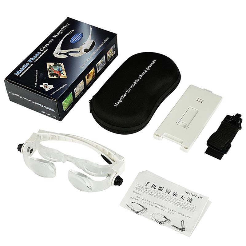 Enhanced Head-Mounted Magnifier Glasses: 1.5-3.8x Zoom for Reading, Myopia, and Screens