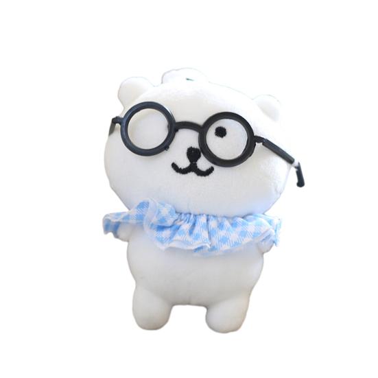 

Кукла-подвеска в очках, думающая кукла-медведь, брелок-подвеска, аксессуар для школьного ранца, мягкая бархатная ткань, брелок-подвеска