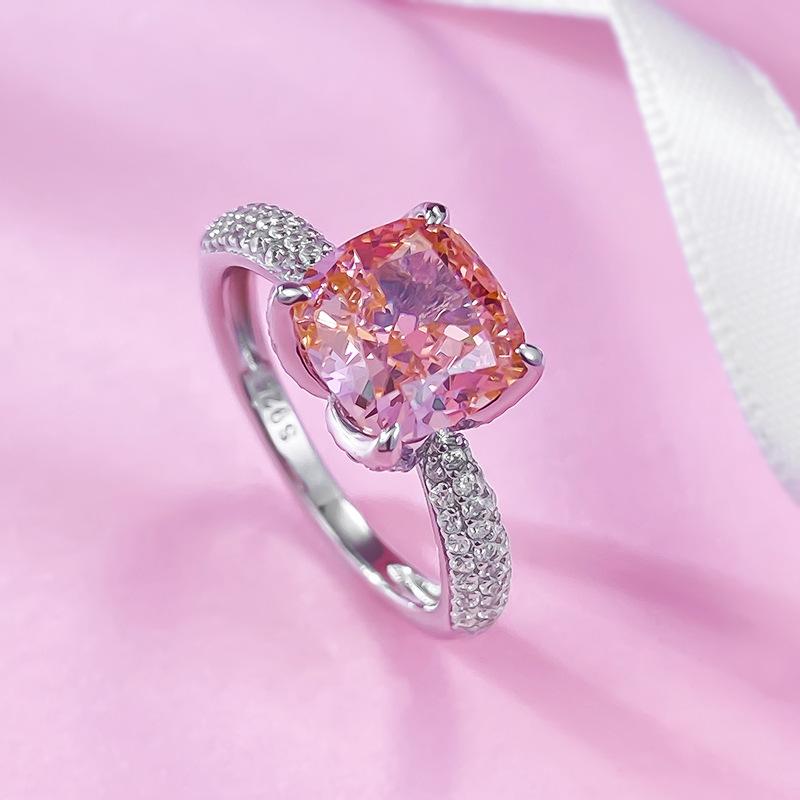 Pierścionek ze srebra S925 inkrustowany diamentami - Gorący styl 2025, ekskluzywny dla USA, Europy, Azji Południowo-Wschodniej.