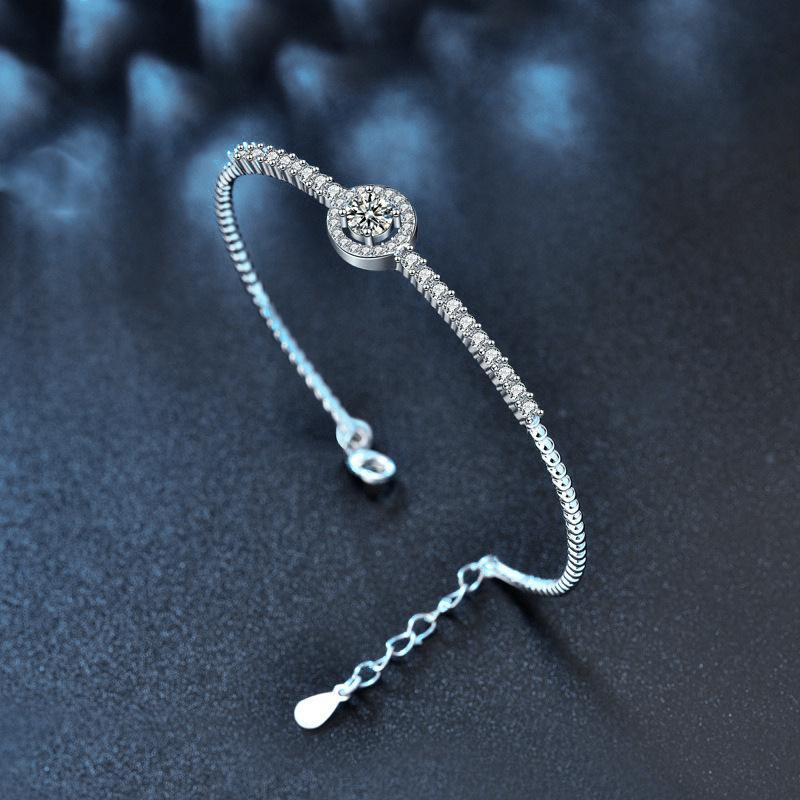 Moissanite Bracelet Girls Premium Sense Bracelet Open Bracelet Bracelet