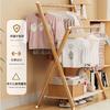Kohira Bamboo Clothes Drying Rack, Indoor/Outdoor Use, Foldable, Space-Saving, Easy Assembly, Lightweight, Large Capacity, Multi-functional, Rust-Resi