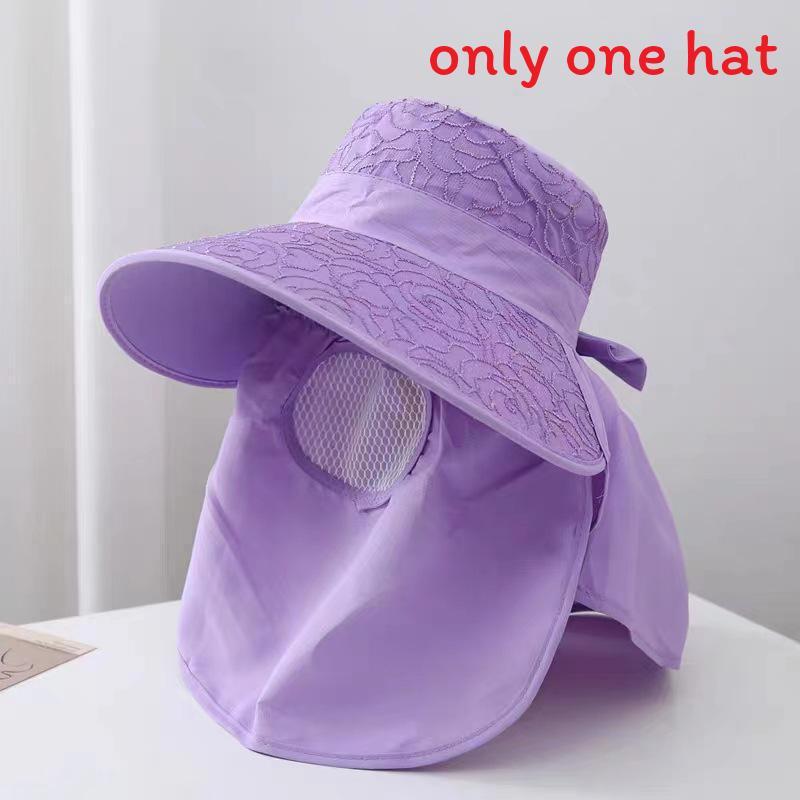 Womens Sun Hat With Large Brim Sunblock Summer Fashion Wide Brim Shade For Outdoor Use Purple
